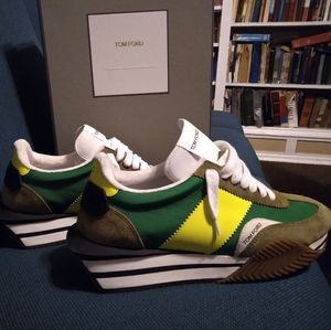 Tom Ford Mens Eco Friendly James Sneakers Size 9 Green Moss